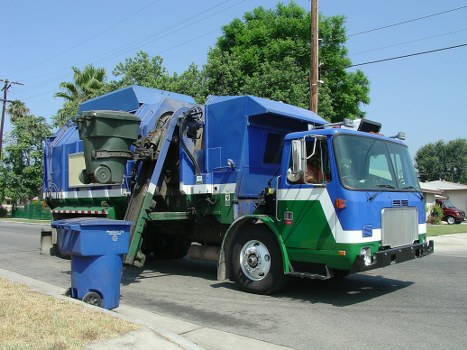 Skip Hire Norwood service vehicle at a residential street