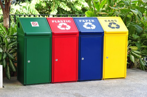 Secure lockable builders skip on a construction site