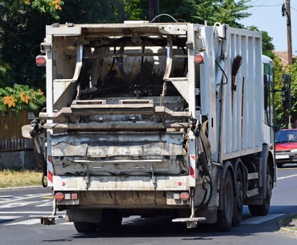 A residential skip container placed on a driveway in Norwood